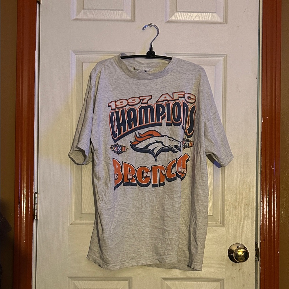 Denver Broncos 97 AFC Champions T-Shirt Vintage VTG NFL